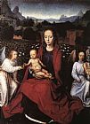 Virgin and Child in a Rose-Garden with Two Angels by Hans Memling